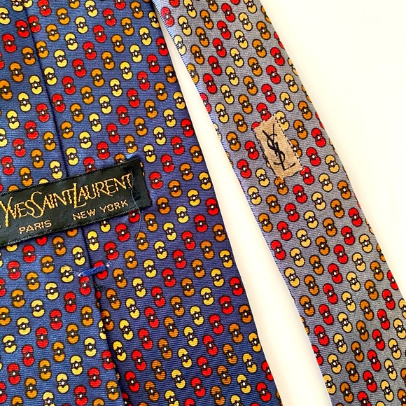 YSL Men’s Yves Saint Laurent Silk Tie - Picture 7 of 8